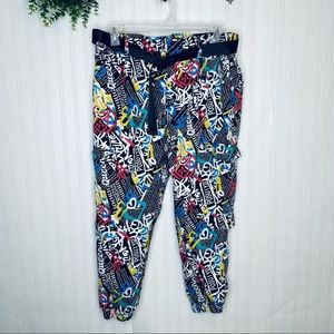 V.I.P. Graffiti MC Hammer break dancing pants with removable belt size 17/18